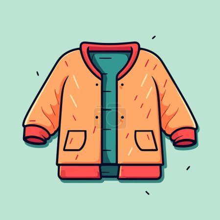 Téléchargez les illustrations : Une veste orange avec une chemise verte en dessous - en licence libre de droit