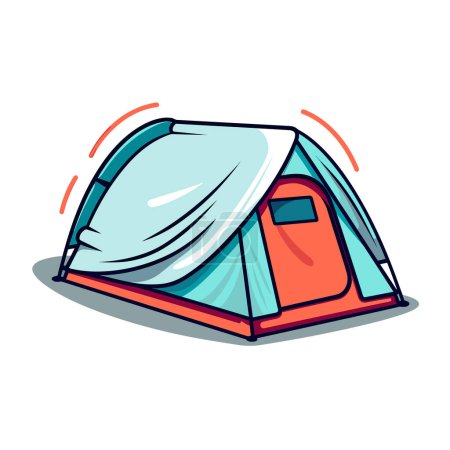 Illustration for A tent with a sheet on top of it - Royalty Free Image