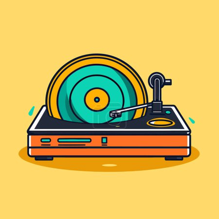Illustration for A turntable with a record player on top of it - Royalty Free Image