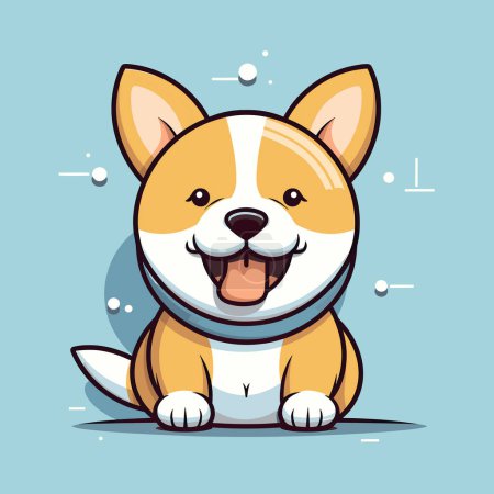 Illustration for A cartoon dog with a bandanna around its neck - Royalty Free Image