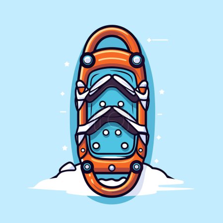 Illustration for A cartoon of a snow shoe in the snow - Royalty Free Image