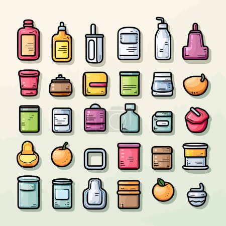 Illustration for A bunch of different items that are on a table - Royalty Free Image
