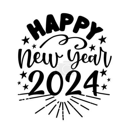 Frohes Neues Jahr 2024 - ein Gruß an das neue Jahr. Gut für Web-Banner, Grußkarte, Kalendercover, Poster.