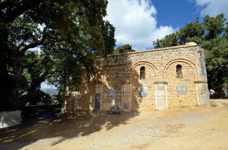 Photo for Greece, Greece,  Byzantine church of Agios Panteleimon from 10th century a three-aisled basilica, he was an martyr and healer - Royalty Free Image