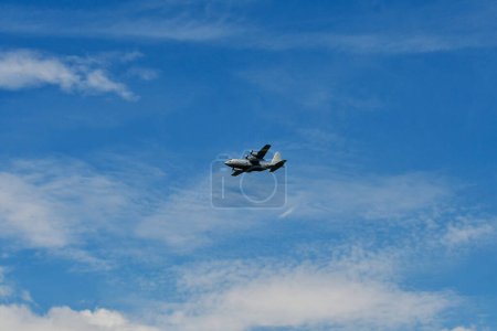 Photo for Zeltweg, Austria - September 03, 2022: Public airshow in Styria named Airpower 22, C-130 Hercules transport aircraft from Austrian air force - Royalty Free Image
