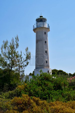 Photo for Greece,  Halkidiki, lighthouse at Possidi cape a prefered destination on Kassandra Peninsula - Royalty Free Image
