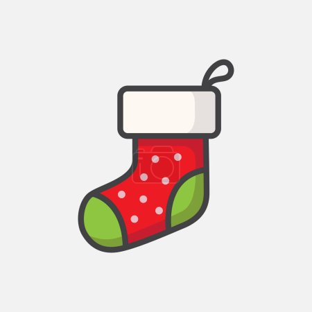 Christmas sock icon. Christmas and new year design element. Vector illustration