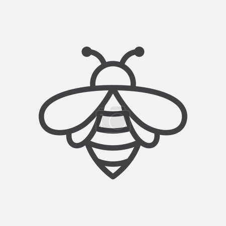 Foto de Icono de Honey Bee. Símbolo de abeja. Silueta vectorial de un signo de abeja miel. Ilustración vectorial - Imagen libre de derechos