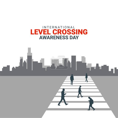 International Level Crossing Awareness Day kreative, einzigartige Konzeptidee für Social Media Werbebanner Design Grafik Poster, Flyer und Bewusstsein