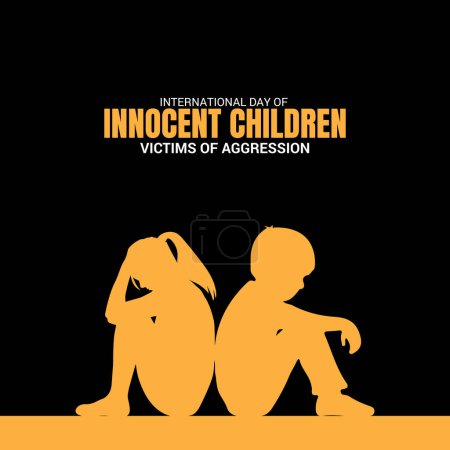 Internationaler Tag der unschuldigen Kinder Opfer von Aggressionen kreative Vorlage für Hintergrund, Banner, Karte, Plakat. Welttag gegen Kinderarbeit