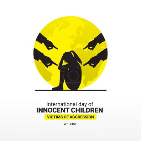 Internationaler Tag der unschuldigen Kinder Opfer von Aggressionen kreative Vorlage für Hintergrund, Banner, Karte, Plakat. Welttag gegen Kinderarbeit