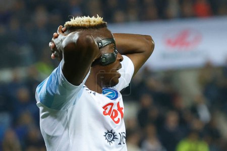 Photo for Victor Osimhen of Napoli   during  italian soccer Serie A match Atalanta BC vs SSC Napoli at the Gewiss Stadium in Bergamo, Italy, November 05, 2022 - Credit: AGN Fot - Royalty Free Image