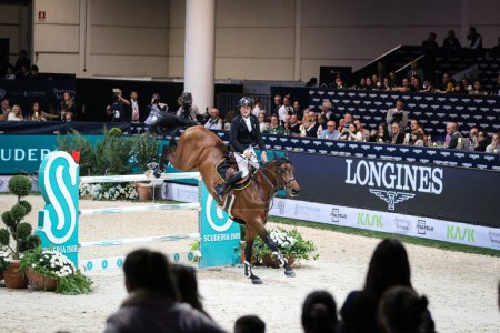 Photo for Riccardo Pisani (horse: Chaclot)  during  International Horse Riding 2022 Longines FEI Jumping World Cup at the 124th edition of Fieracavalli in Verona, Italy, November 06, 2022 - Credit: Andrea R - Royalty Free Image