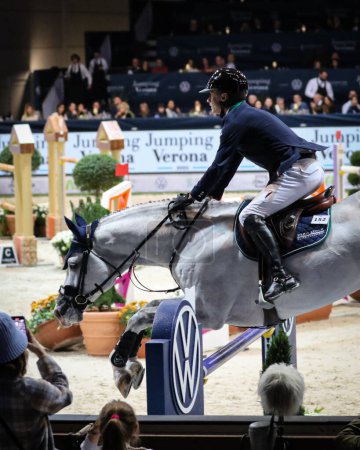 Photo for Denis Lynch (horse: Cornets Iberio)  during  International Horse Riding 2022 Longines FEI Jumping World Cup at the 124th edition of Fieracavalli in Verona, Italy, November 06, 2022 - Credit: Andrea R - Royalty Free Image