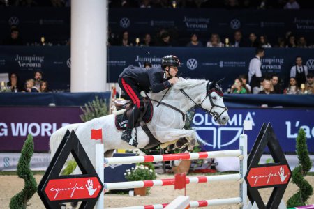 Photo for Giacomo Casadei (horse: Ballantine di Villagana)  during  International Horse Riding 2022 Longines FEI Jumping World Cup at the 124th edition of Fieracavalli in Verona, Italy, November 06, 2022 - Credit: Andrea R - Royalty Free Image