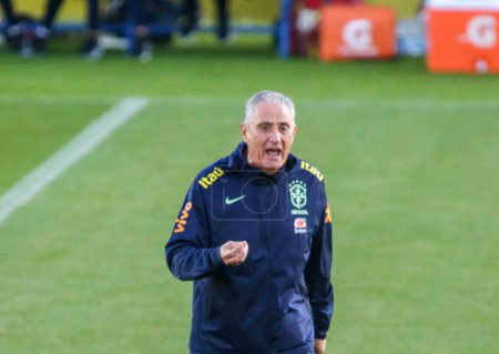 Photo for Tite head coach of Brazil during Brazil National football team traning, before the finale stage of the World Cup 2022 in Qatar, at Juventus Training Center, 16 November 2022, Turin, Italy. Photo Nderim Kaceli - Credit: Nderim Kaceli/LiveMedi - Royalty Free Image