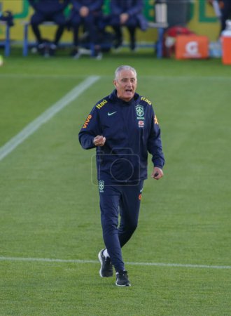 Photo for Tite head coach of Brazil during Brazil National football team traning, before the finale stage of the World Cup 2022 in Qatar, at Juventus Training Center, 16 November 2022, Turin, Italy. Photo Nderim Kaceli - Credit: Nderim Kaceli/LiveMedi - Royalty Free Image
