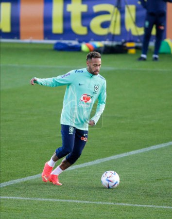Photo for Neymar Jr of Brazil during Brazil National football team traning, before the finale stage of the World Cup 2022 in Qatar, at Juventus Training Center, 16 November 2022, Turin, Italy. Photo Nderim Kaceli - Credit: Nderim Kaceli/LiveMedi - Royalty Free Image