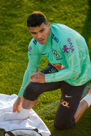 Photo for Thiago Silva  during Brazil National football team traning, before the finale stage of the World Cup 2022 in Qatar, at Juventus Training Center, 16 November 2022, Turin, Italy. Photo Nderim Kaceli - Credit: Nderim Kaceli/LiveMedi - Royalty Free Image