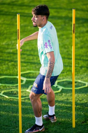 Photo for Lucas Paqueta of Brazil during Brazil National football team traning, before the finale stage of the World Cup 2022 in Qatar, at Juventus Training Center, 16 November 2022, Turin, Italy. Photo Nderim Kaceli - Credit: Nderim Kaceli/LiveMedi - Royalty Free Image