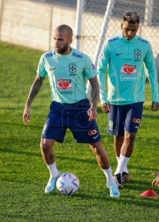 Photo for Dani Alves of Brazil during Brazil National football team traning, before the finale stage of the World Cup 2022 in Qatar, at Juventus Training Center, 16 November 2022, Turin, Italy. Photo Nderim Kaceli - Credit: Nderim Kaceli/LiveMedi - Royalty Free Image
