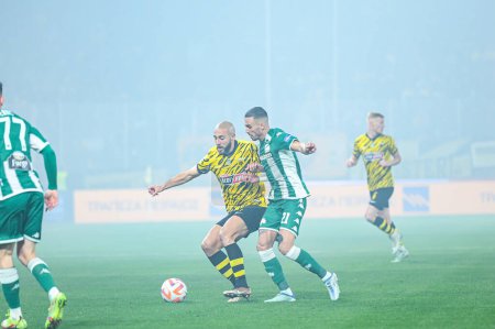 Photo for 5 NORDIN AMRABAT of Aek FC during the Greek Super League, Matchday 17, match between Aek FC and Panathinaikos FC at Opap Arena Stadium on January 8, 2023 in Athens, Greece. - Credit: Stefanos Kyriazis/LiveMedi - Royalty Free Image