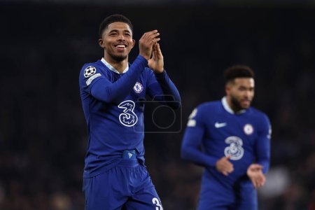 Photo for Wesley Fofana of Chelsea FC claps his hands during UEFA Champions League football match Chelsea FC vs Borussia Dortmund at the Stamford Bridge in London, United Kingdom, March 07, 2023 - Credit: Francesco Scaccianoc - Royalty Free Image