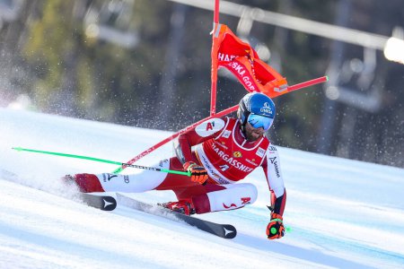 Photo for SCHWARZ Marco (SUI) during alpine ski race 2023 Audi FIS Ski World Cup - Men's Giant Slalom at the Kranjska Gora in Kranjska Gora, Slovenia, March 11, 2023 - Credit: Luca Tedesch - Royalty Free Image
