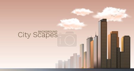 Illustration for City scapes background, Urban landscape. Urban landscape. urban background. Vector illustration - Royalty Free Image