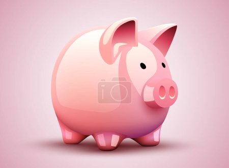 Ilustración de Piggy bank. Symbol of profit and growth. Investment and savings. Vector illustration - Imagen libre de derechos