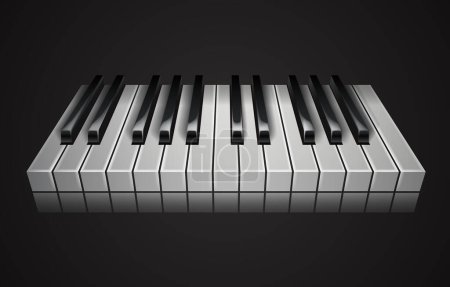 Illustration for Piano musical notes, electronic keyboard, icon piano keys. Vector illustration - Royalty Free Image