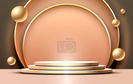 Illustration for Stage podium with lighting, Stage Podium Scene with for Award, Decor element background. Vector illustration - Royalty Free Image