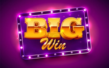 Spielautomatenmünzen gewinnen den Hauptgewinn. 777 Big Win Casino Konzept. Vektorillustration
