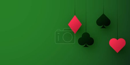 Illustration for Casino background with card suit symbols. Vector illustration - Royalty Free Image