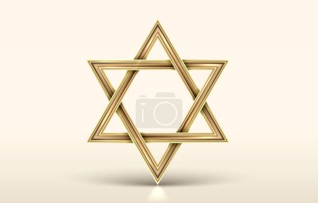 Téléchargez les illustrations : Icône du signe Star David, symbole religieux juif israélien. Illustration vectorielle - en licence libre de droit