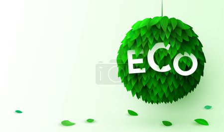 Illustration for Circle made from leaves. The concept of green technology and ecology. Vector illustration - Royalty Free Image