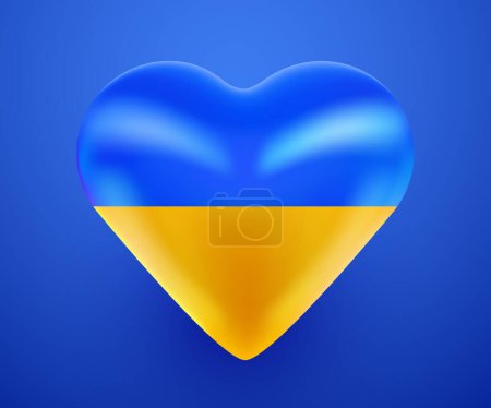 Illustration for Heart in the colors of the Ukrainian national flag. Support for Ukraine. Vector illustration - Royalty Free Image