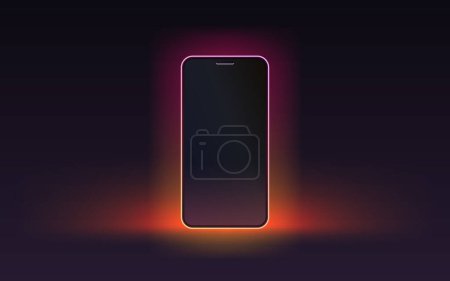 Ilustración de Pantalla móvil Smartphone, tecnología de luz de pantalla móvil. Vector - Imagen libre de derechos