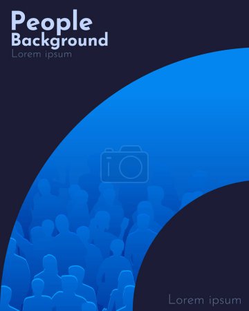 Illustration for Large group of people background. People crowd concept. Vector illustration - Royalty Free Image