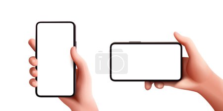 Ilustración de Conjunto de manos de teléfono inteligente, marco de gadget digital. Ilustración vectorial - Imagen libre de derechos
