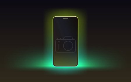 Ilustración de Pantalla móvil Smartphone, tecnología de luz de pantalla móvil. Vector - Imagen libre de derechos