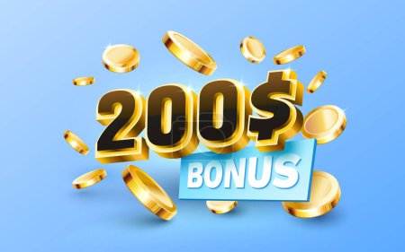 Ilustración de Bono 200 cupón bono especial, Comprobar banner oferta especial. Vector - Imagen libre de derechos