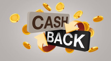 Illustration for Cashback icon isolated on the gray background. Cashback or money back label. Vector illustration - Royalty Free Image