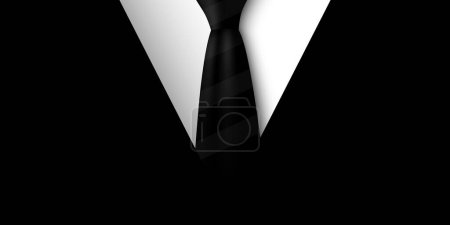 Gros plan de smoking masculin classique et cravate. Illustration vectorielle