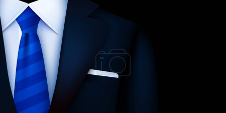Illustration for Close up of classic male tuxedo and tie. Vector illustration - Royalty Free Image