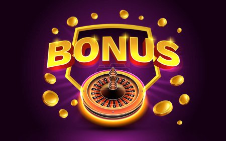 Illustration for Bonus fortune icons, slot sign machine, night Vegas. Vector - Royalty Free Image