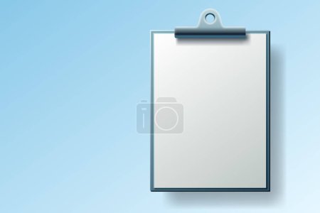 Illustration for Clipboard communication, white sheet of paper in a clipboard, business paper. Vector - Royalty Free Image