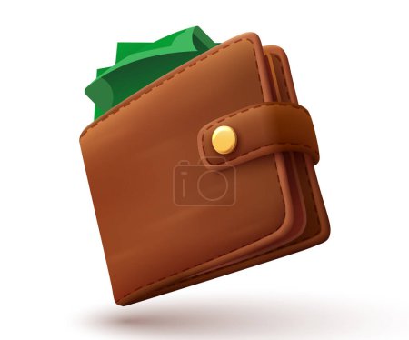 Ilustración de Wallet full of money sign. Vector illustration - Imagen libre de derechos