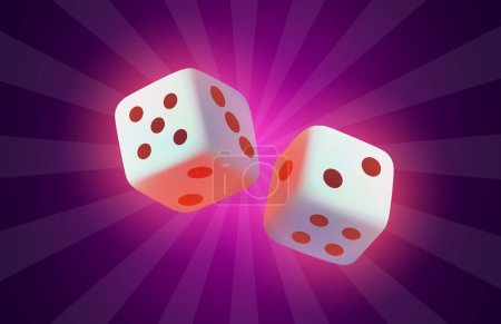 Illustration for Casino dice game icon, game of dice, luck in the game. Vector - Royalty Free Image