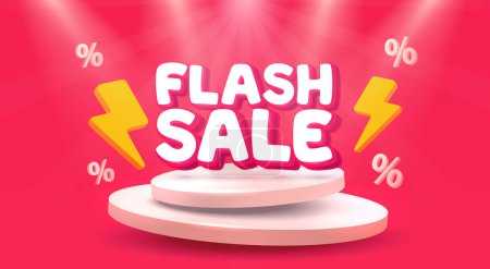 Illustration for Flash sale event, big sale offer, poster label. Vector - Royalty Free Image